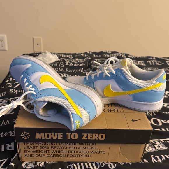 Nike Kids Sneakers in Blue, White, and Yellow